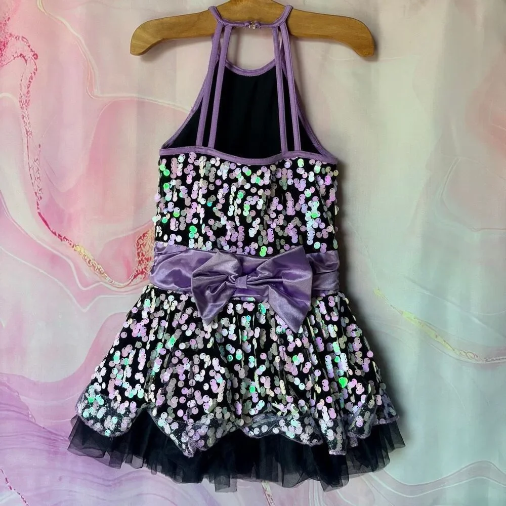 Weissman 12478 Purple Black Sequin Dance Costume Jazz Tap Ballet Musical Theater